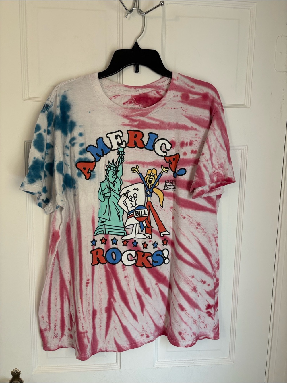 America Rocks! Tie-Dye Short Sleeve Tee - Red & Blue